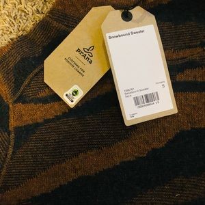 Prana snowbound sweater, wool-like material size S